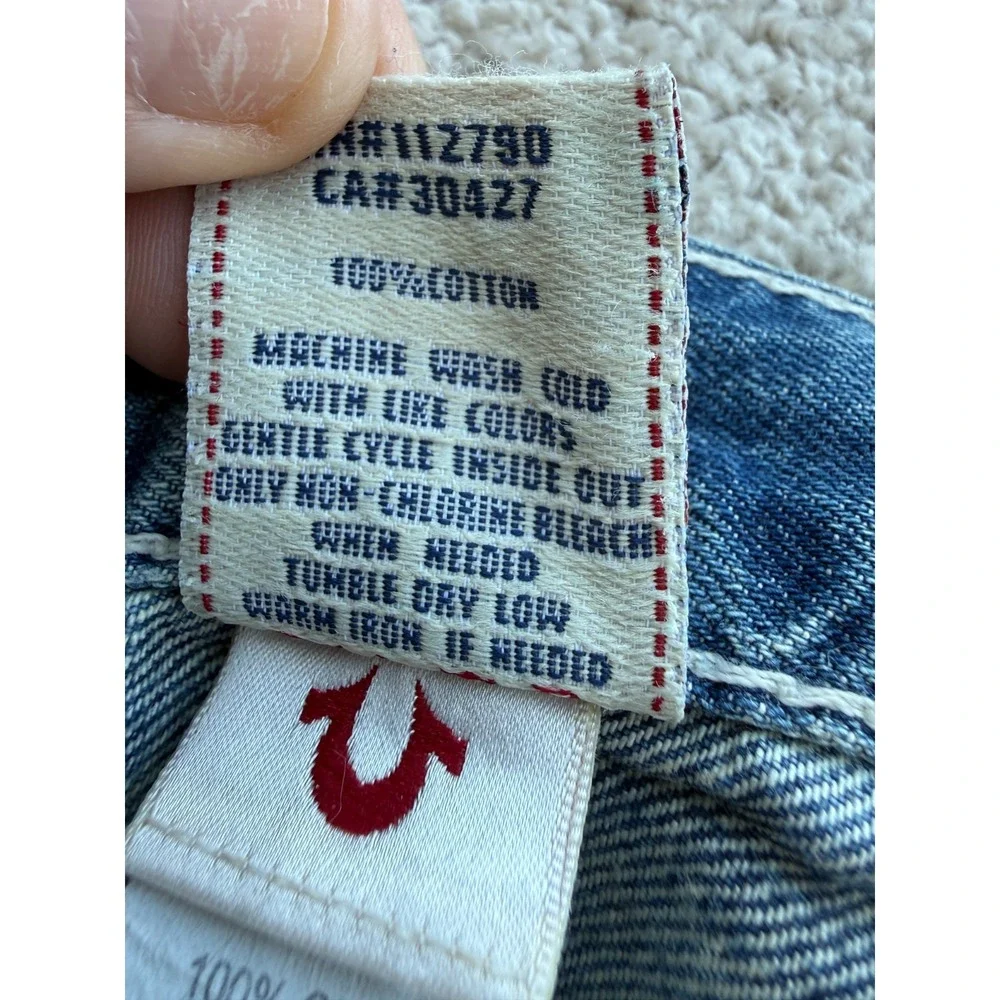 True Religion Men's Bootcut Jeans 32 Made In USA Y2K Vintage Distressed Denim